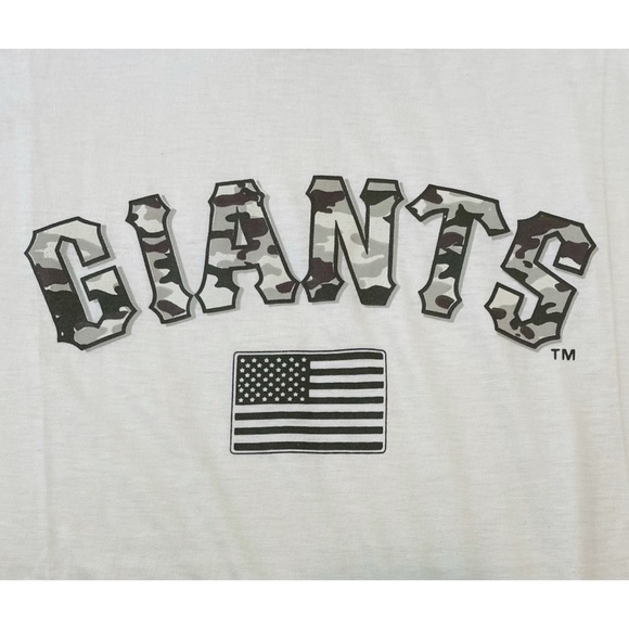 (NWOT) SF GIANTS • Cream Camo Logo Short-Sleeve Crewneck Tee - Picture 9 of 10